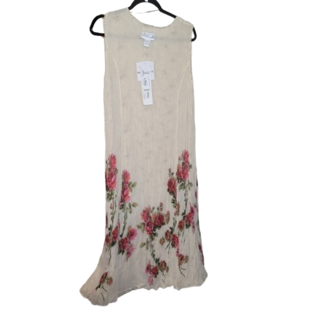 Maxi Dress Romantic Floral Print Sleeveless Reversible Softgirl  2 In 1 Vintage